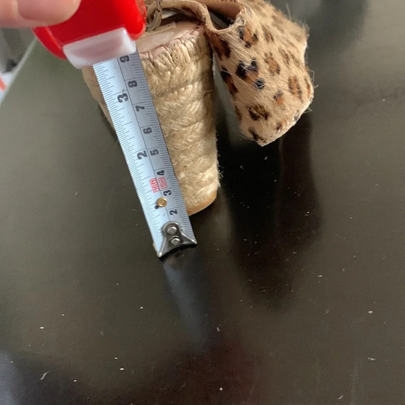 Gaimo karim leather calf hair leopard print wedges. Bohemian style size 8/38euro - Picture 9 of 11